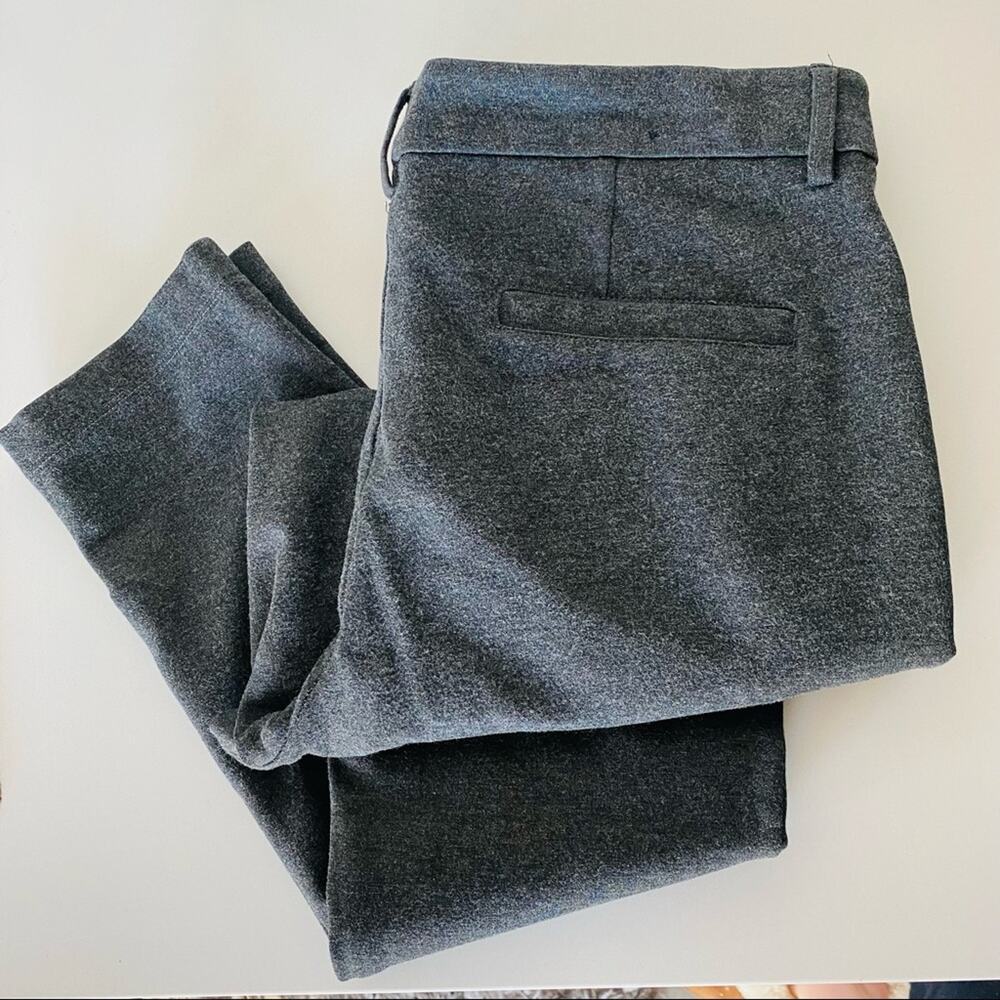 BANANA REPUBLIC Heather Grey Gray Cropped Crop Slim Skinny Trouser Work Pant 8 - Picture 7 of 7
